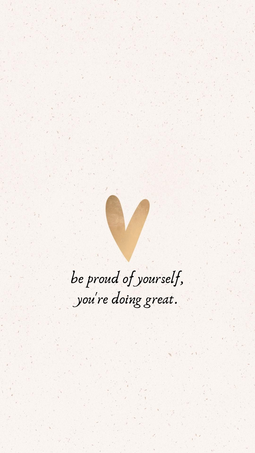 Unleash Positivity with a Gold Heart Quote Wallpaper