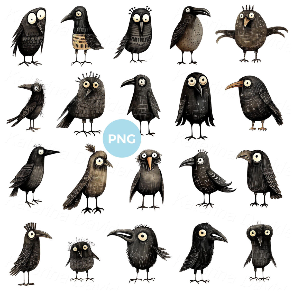 Free Funny Raven Clipart for Instant Download