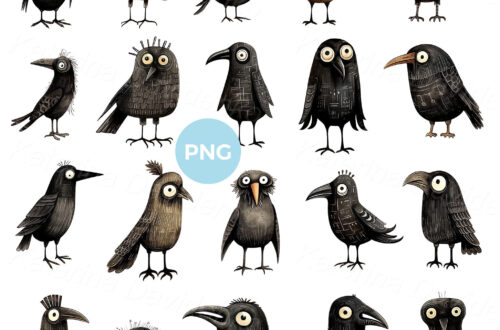 Free Funny Raven Clipart for Instant Download