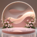 Pink Floral Pedestal Display: Perfect PNG Background