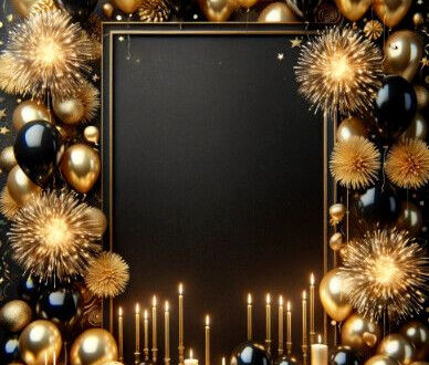 Luxurious Black Gold Balloon Backdrop