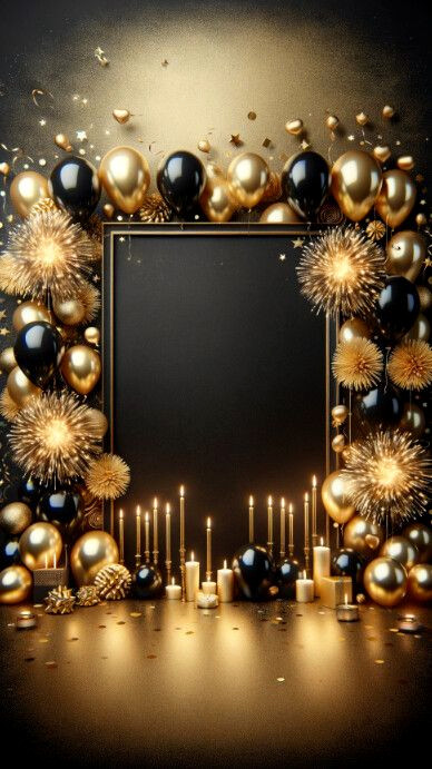 Luxurious Black Gold Balloon Backdrop