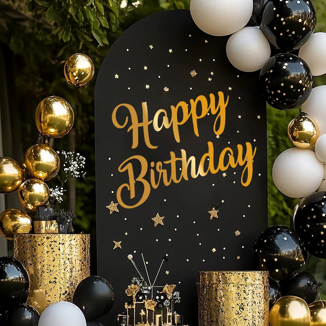 Elegant Happy Birthday Backdrop Decal for Any Celebration
