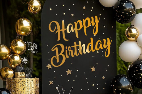 Elegant Happy Birthday Backdrop Decal for Any Celebration