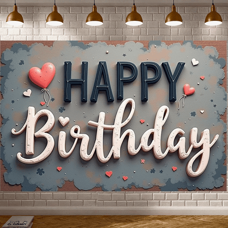 Wooden Birthday Banner: Rustic Backdrop for Indoor Celebrations