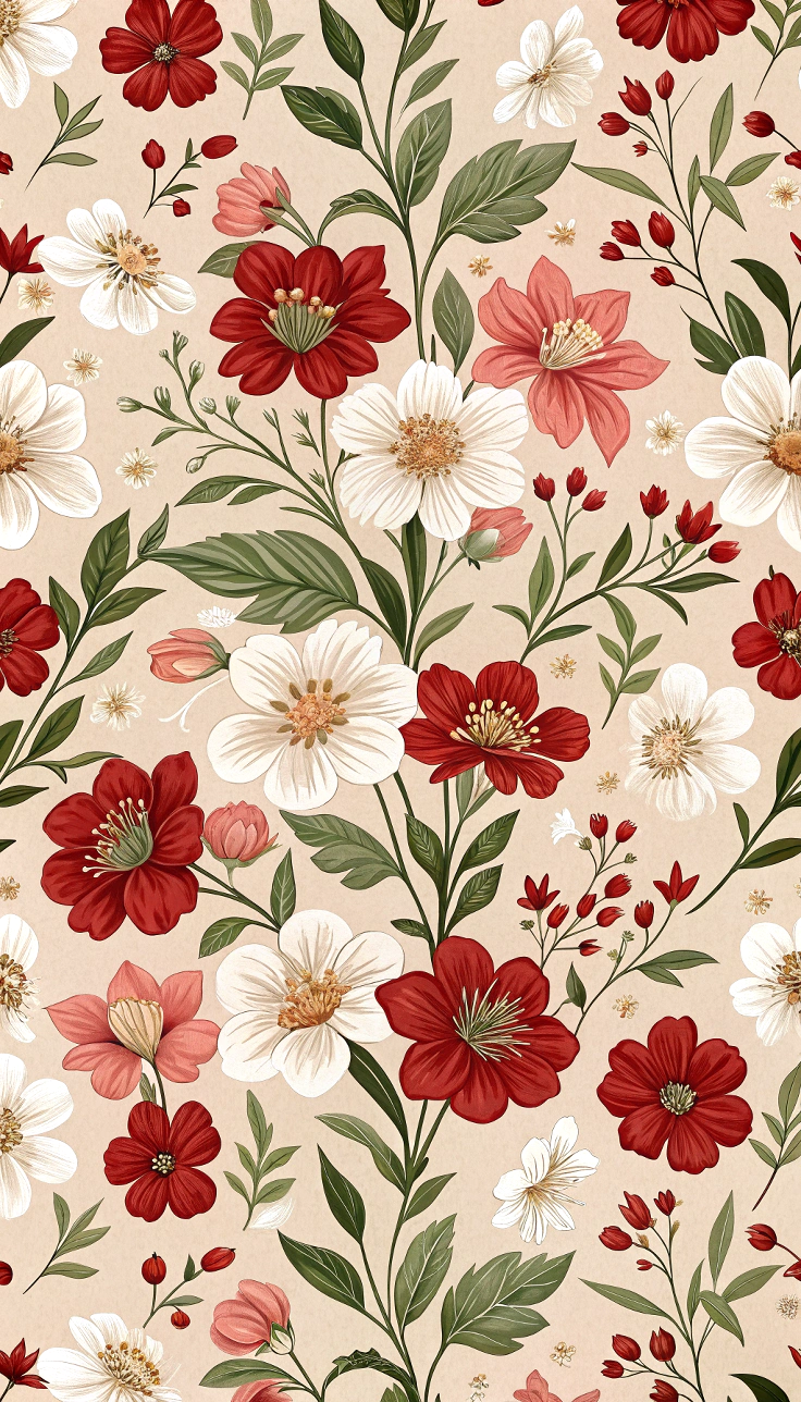 Elegant Floral Designs: Vintage Blooms Wallpaper