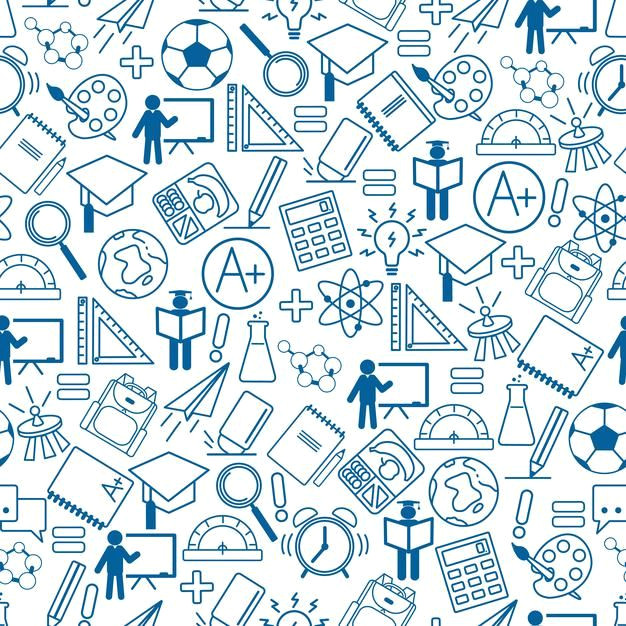 Seamless School Supply Icons Background