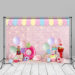 Pink Balloon Candy Brick Cake Smash Backdrop