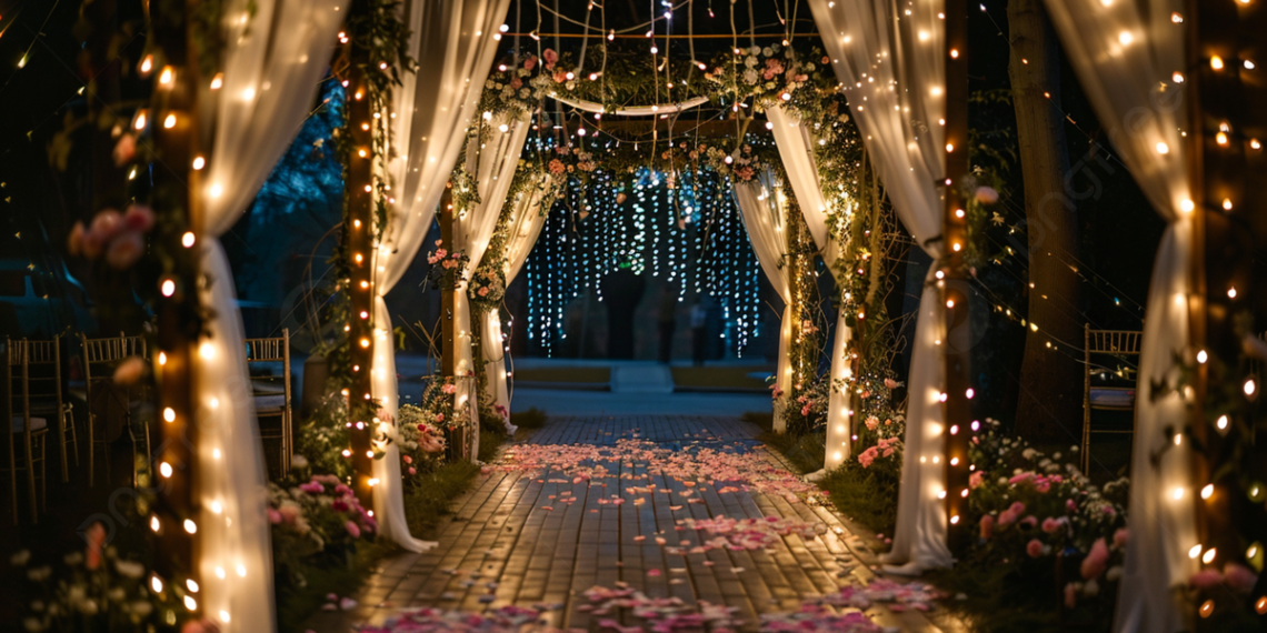 Romantic Floral Garden 3D Wedding Background