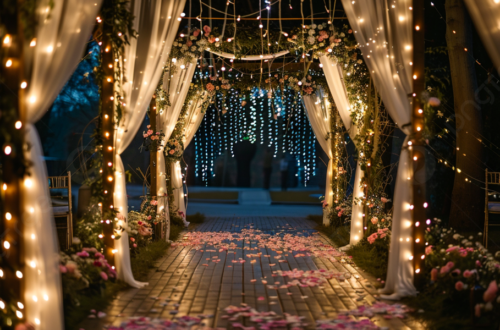 Romantic Floral Garden 3D Wedding Background Romantic Floral Garden 3D Wedding Background