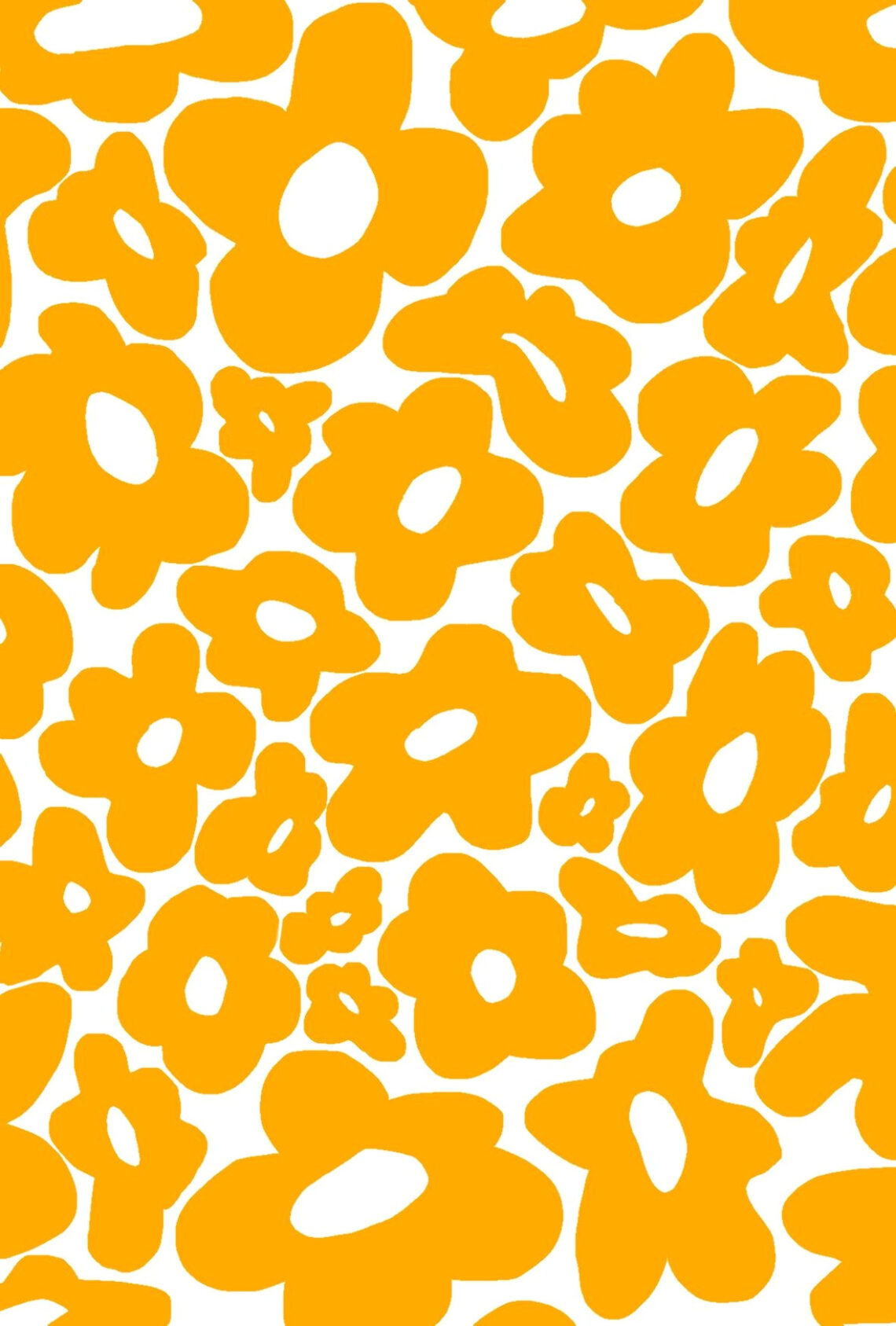 Vibrant Orange Floral Pattern