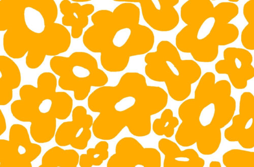 Vibrant Orange Floral Pattern