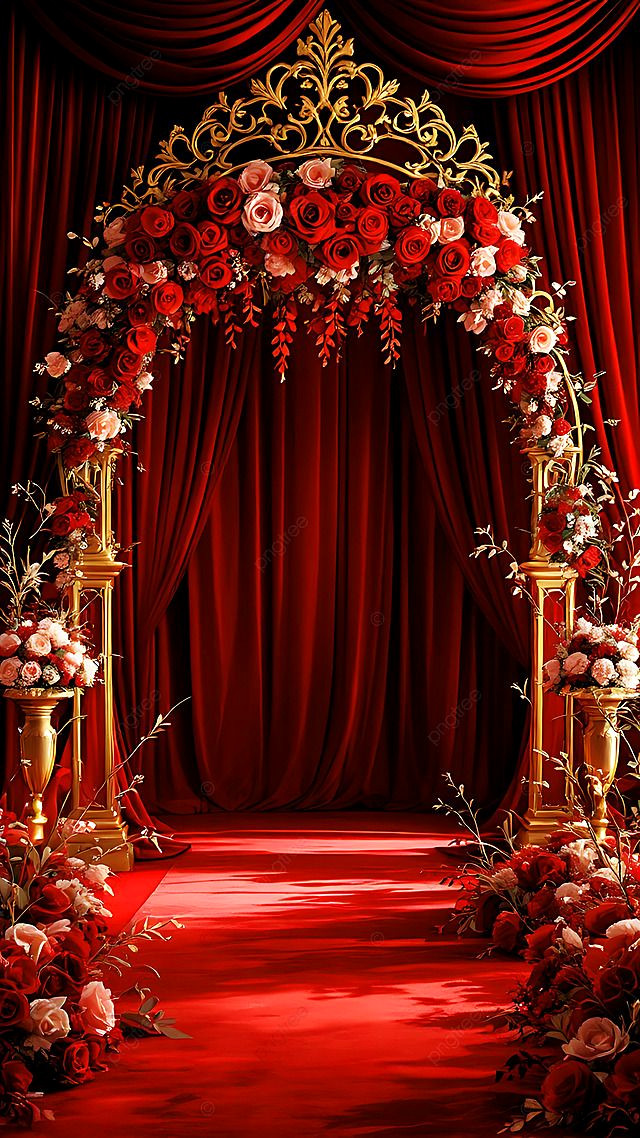 Stunning Red Velvet Wedding Arches: Download Now!