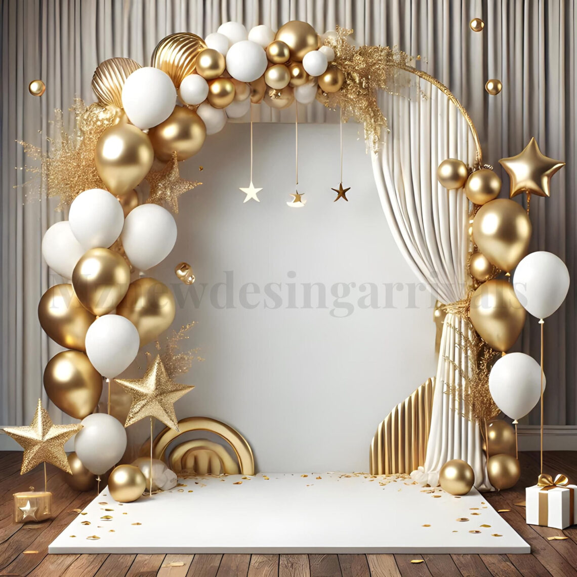 Elegant Gold Wedding Backdrop (Instant Download)
