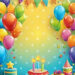 Free Cute Star Balloon Birthday Background