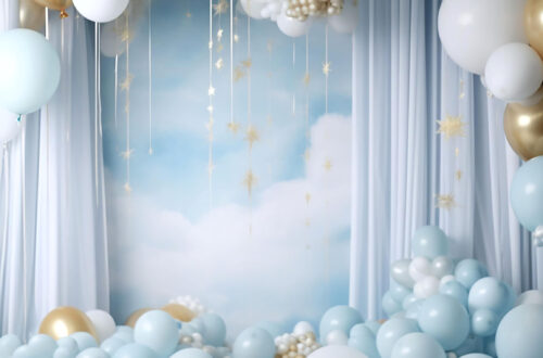 Dreamy Stars Baby Photo Backdrop for Magical Birthday Moments Dreamy Stars Baby Photo Backdrop for Magical Birthday Moments