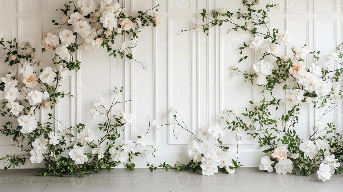 Elevate Your Wedding Style: Simple Elegance with Floral Greenery Wall