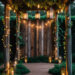 Glowing Lantern Garden Aisle