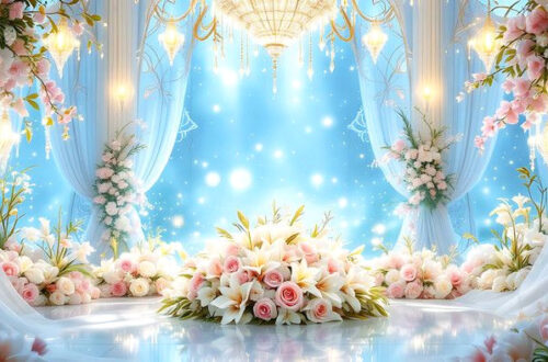 Free Blue Floral Wedding Backgrounds to Download
