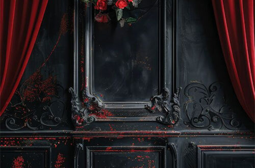Velvet Gothic Dreams: 8′ Floral Backdrop
