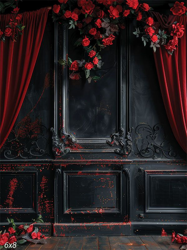 Velvet Gothic Dreams: 8′ Floral Backdrop