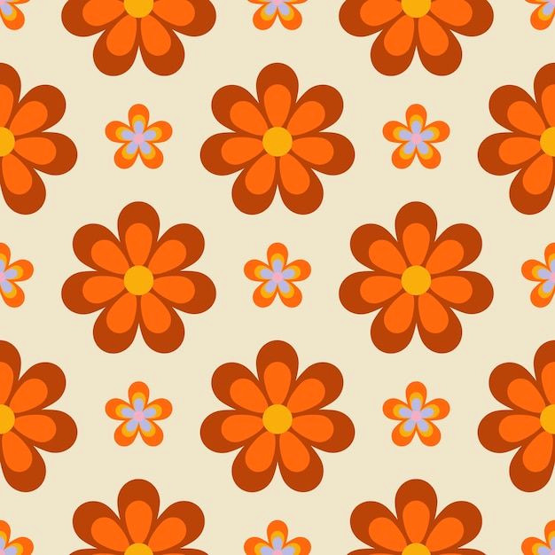 70er Jahre Blumenmotive: Vintage Vektoren für Ihren Stil