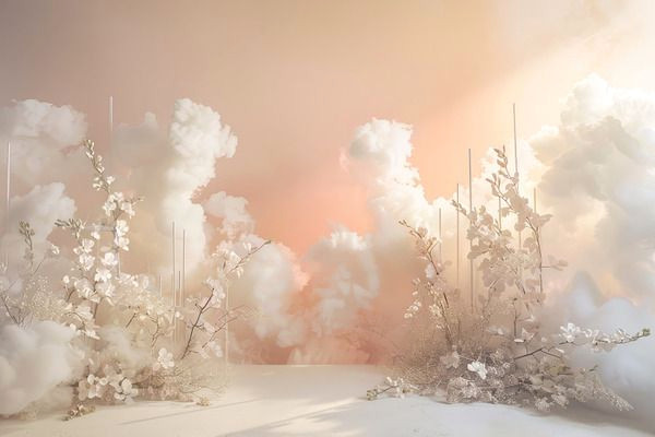 Timeless White Floral Background