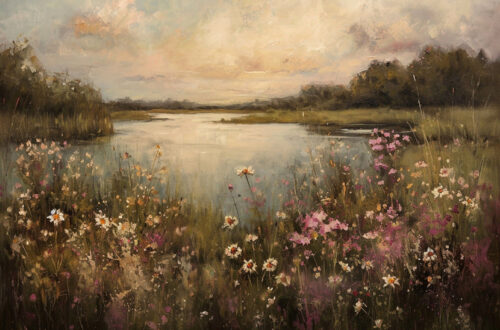 Free Download: Whimsical Wildflower Riverbank Art