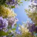 Purple Paradise: Ethereal Floral Scene Wallpaper