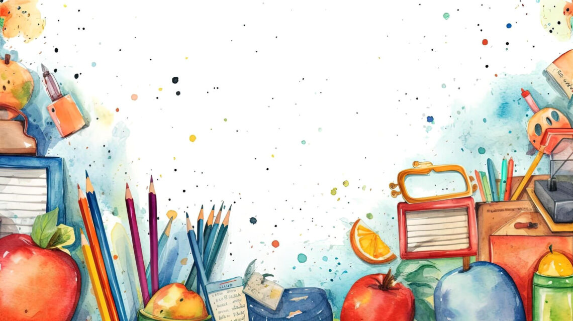 Free Watercolor Back to School Backgrounds