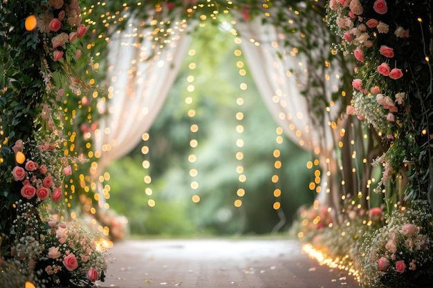 Elegant Garden Weddings: Cascading Flowers & Twinkling Lights