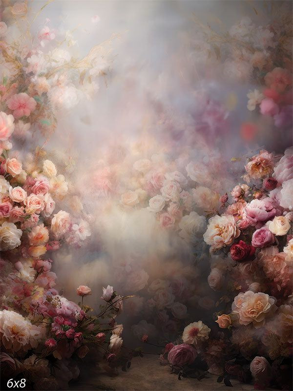 Romantic Floral Backdrop: Peonies and Roses