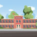 Vibrant Street School Exterior Vector Illustrations Vibrant Street School Exterior Vector Illustrations