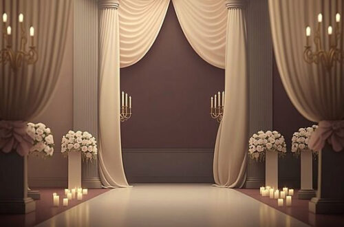 Romantic Wedding Backdrops: Free Floral & Candle Wallpapers