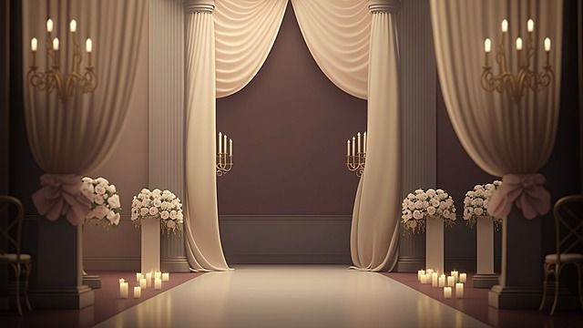 Romantic Wedding Backdrops: Free Floral & Candle Wallpapers