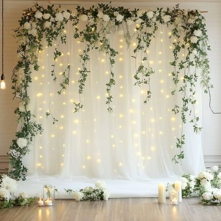 Romantic Ivory Tulle Backdrop for Wedding & Parties