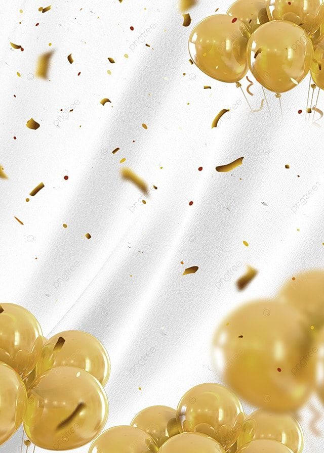 Golden Balloon 3D Background Wallpaper: Instant Free Download