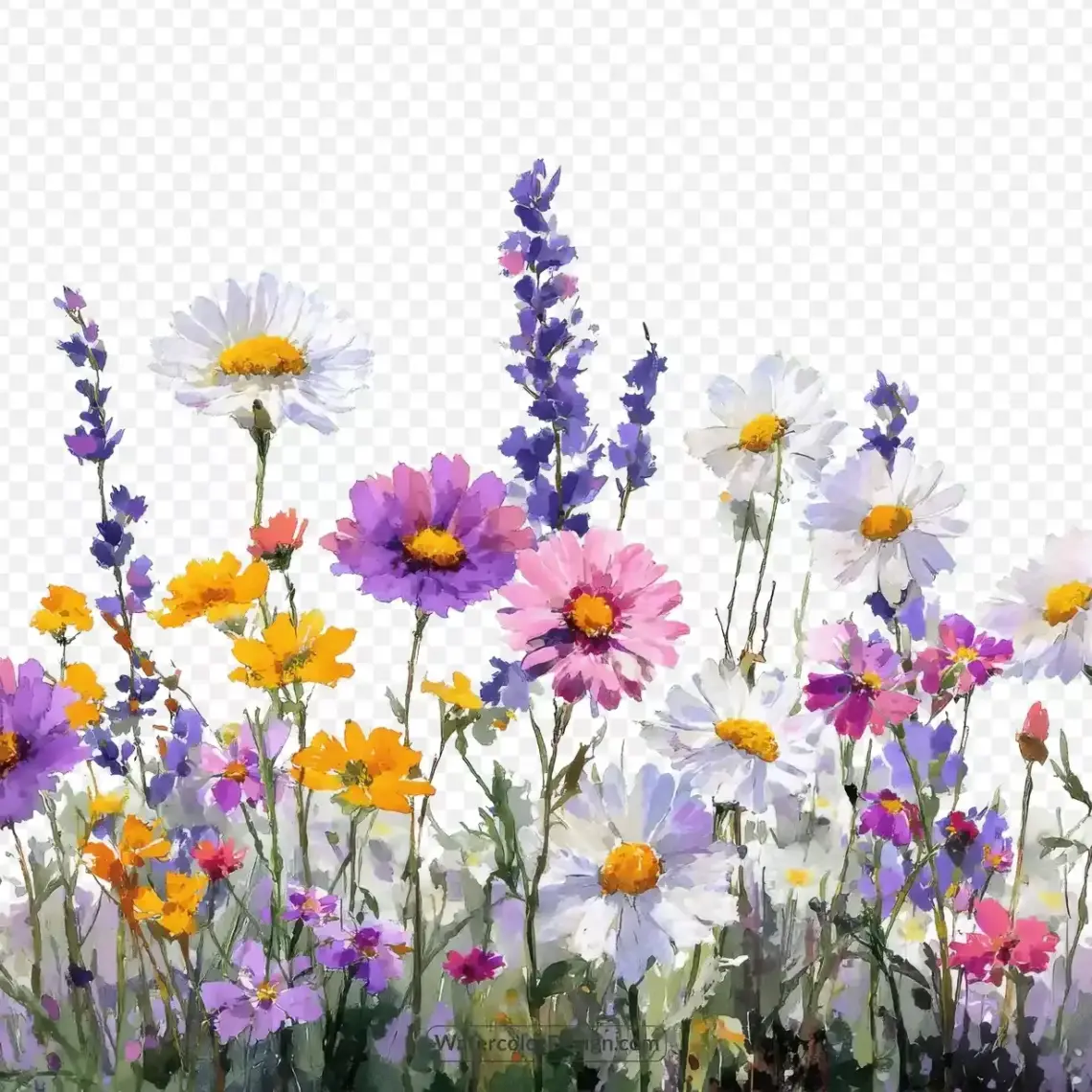 Vibrant Floral Fields: Daisies Meet Cosmos