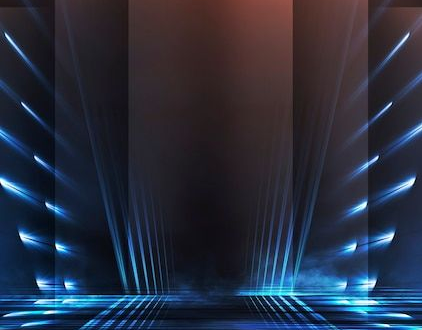 Dazzling Blue Neo Cityscape