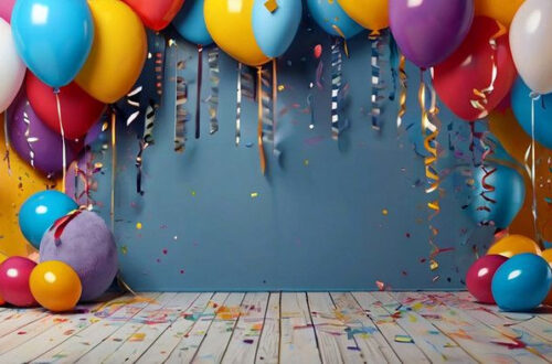 Bright Birthday Backdrops: Free Download of Festive Balloons and Confetti Bright Birthday Backdrops: Free Download of Festive Balloons and Confetti