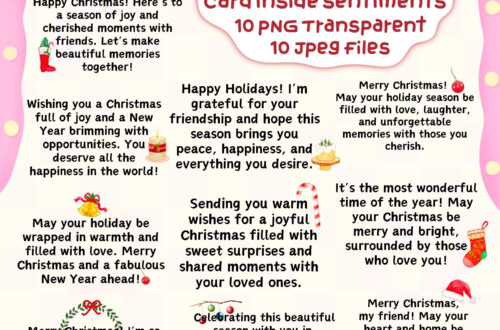 Magical Christmas Card Quotes: Instant Editable Digital Stamps Magical Christmas Card Quotes: Instant Editable Digital Stamps