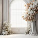 Golden Harmony: Elegant White Room Design with Floral Touches Golden Harmony: Elegant White Room Design with Floral Touches