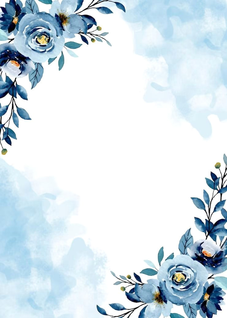 Ethereal Blue Floral Wedding Invitation