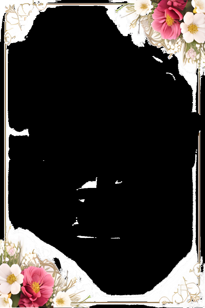 Free Floral Frame: Instant Download PNG Invitations