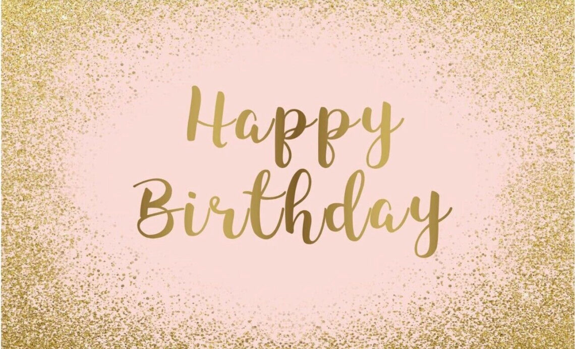 Rose Gold Birthday Backdrop for Women or Girls — 75ft Long!