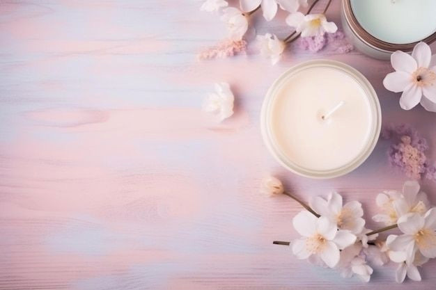 Floral Candle Beauty: Vibrant Pink Bliss