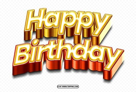 Gold Birthday Text PNG Images for Your Celebration