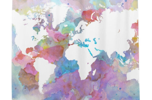 Elevate Your Bathroom with a Globe-Trotting Shower Curtain