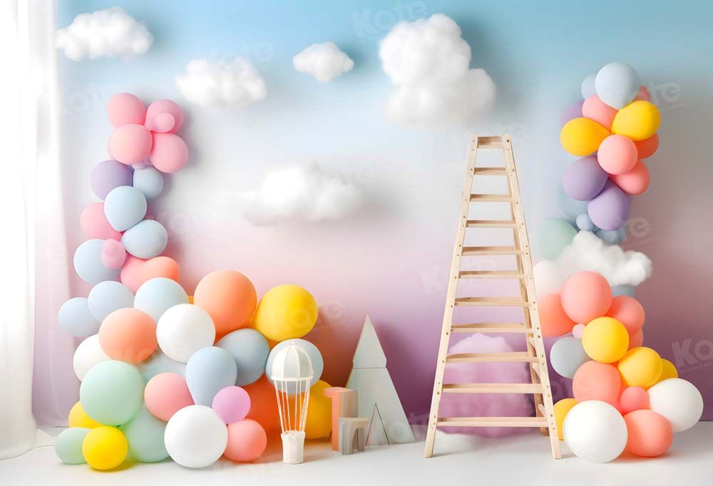 Balloon Birthday Cake Smash Fun Backdrop Ideas