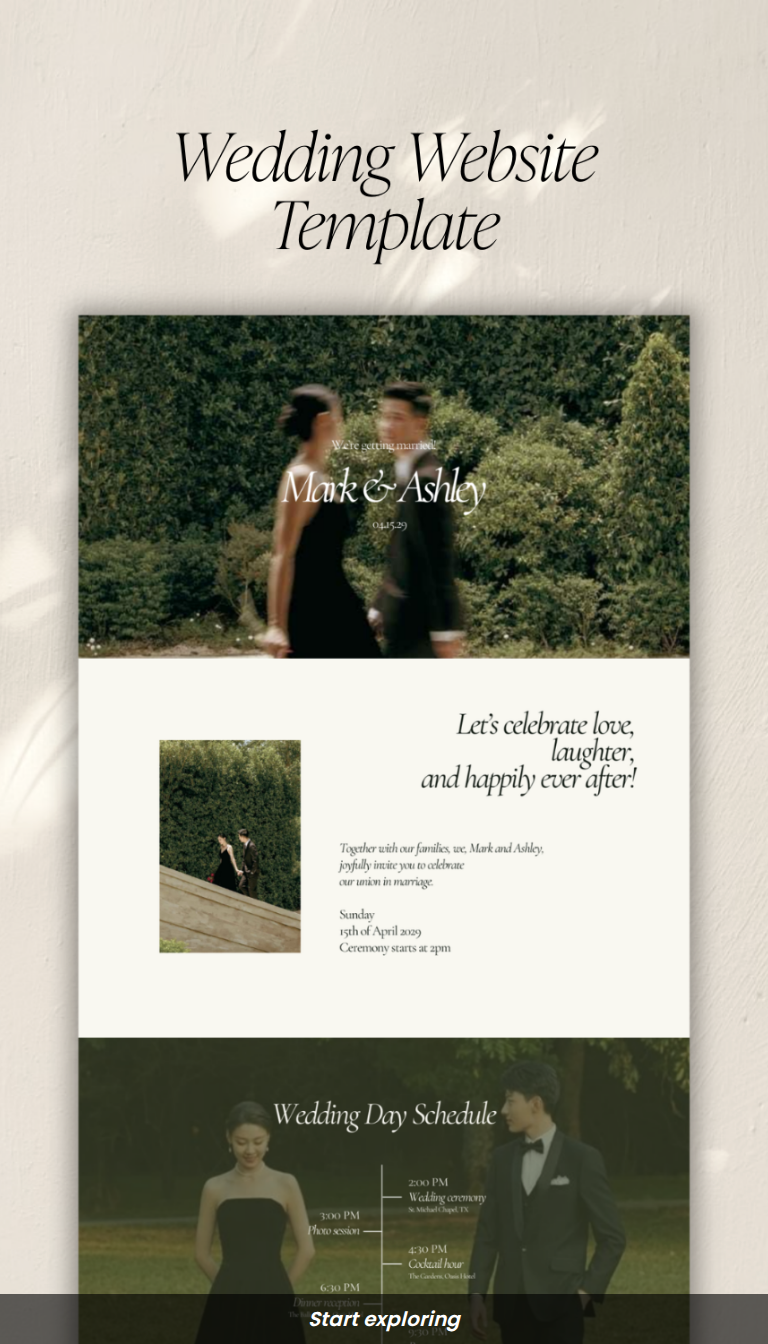 Elegant Minimalist Wedding Website | Instant Online RSVP